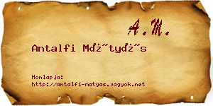 Antalfi Mátyás névjegykártya